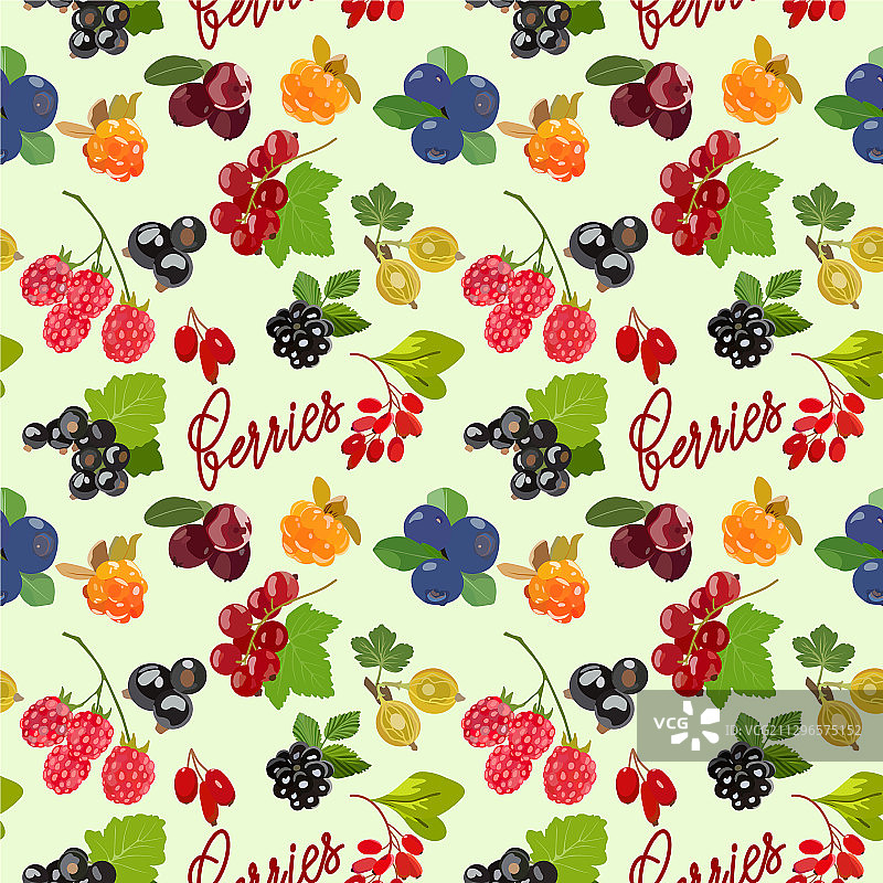 多汁浆果无缝图案图片素材