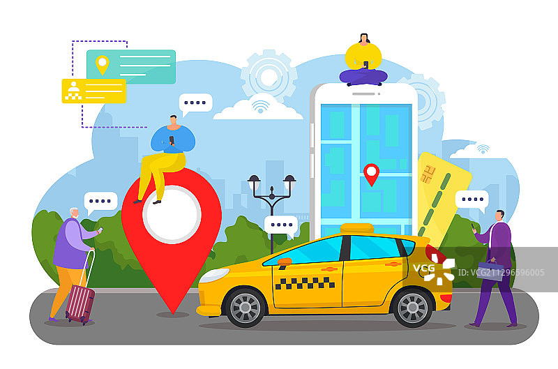 在线汽车服务应用扁平设计图片素材