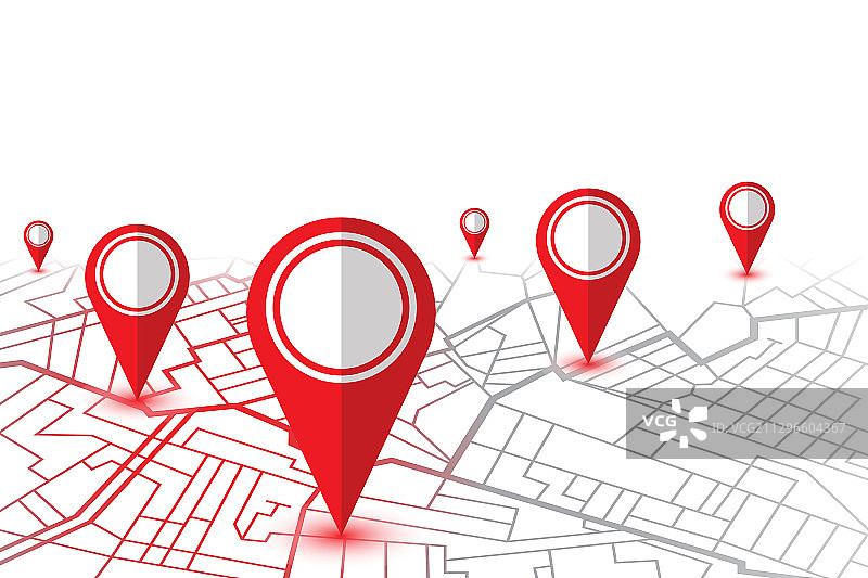 GPS导航地图上的定位图钉图片素材