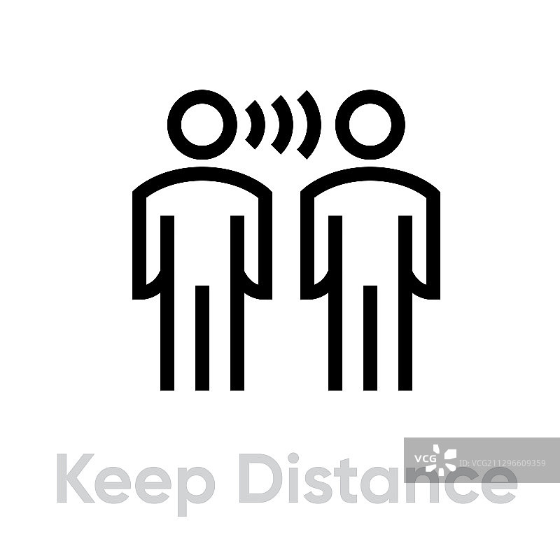 保持距离防护措施图标（可编辑）图片素材