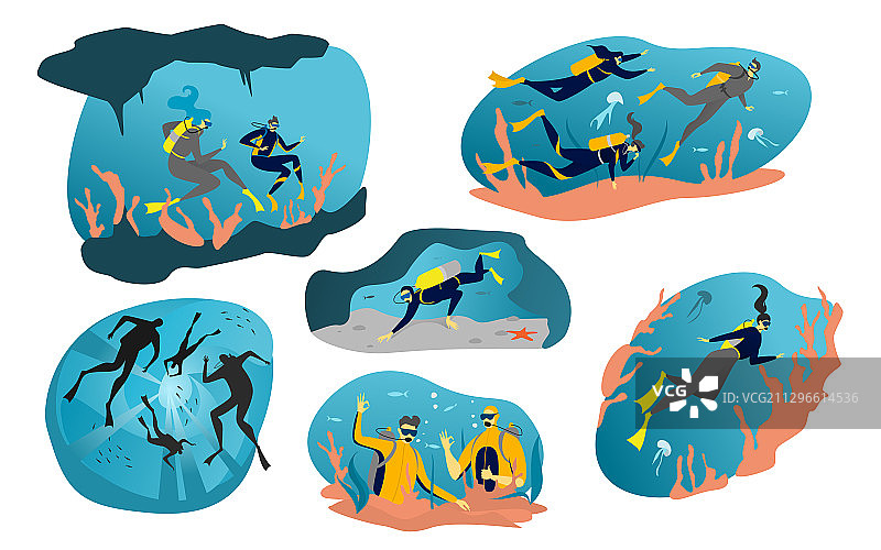 水下水肺潜水员图片素材