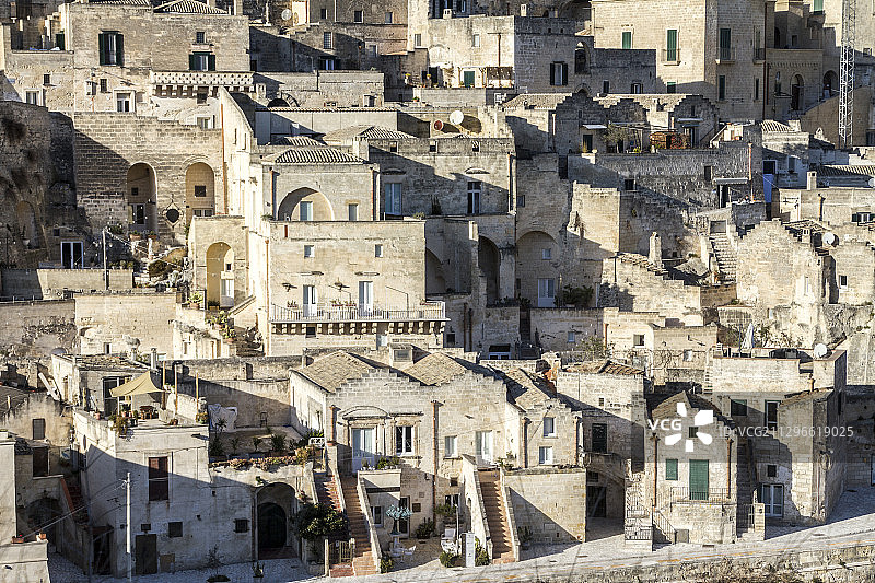意大利马泰拉古镇与大教堂鸟瞰图片素材