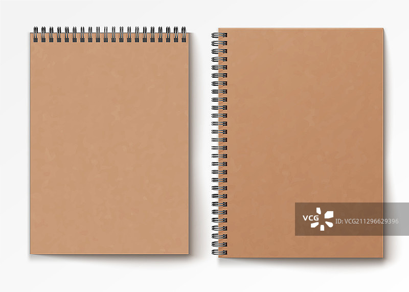 空白合上逼真螺旋笔记本样机图片素材