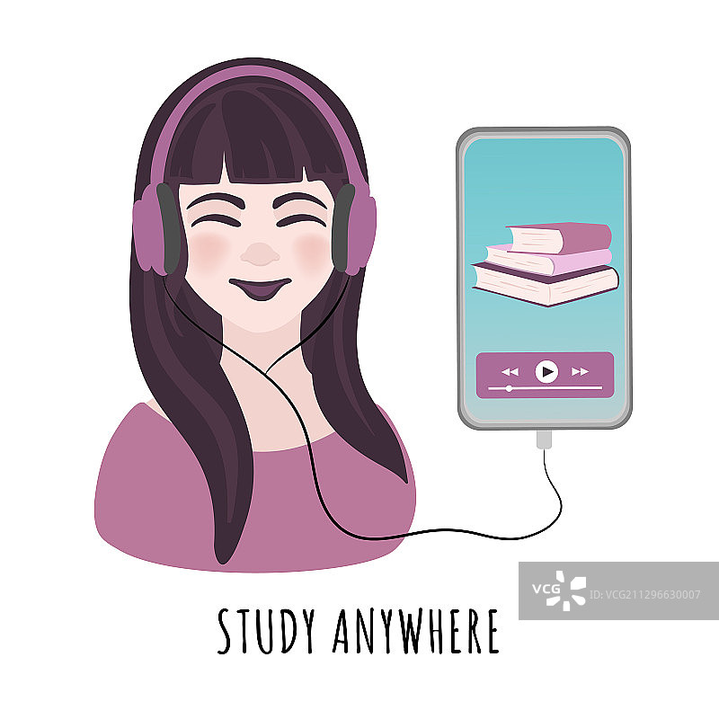随时随地学习远程教育互联网插画图片素材