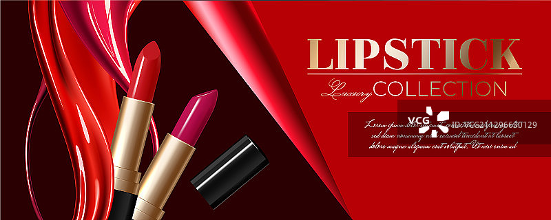 口红广告图样：产品目录图片素材