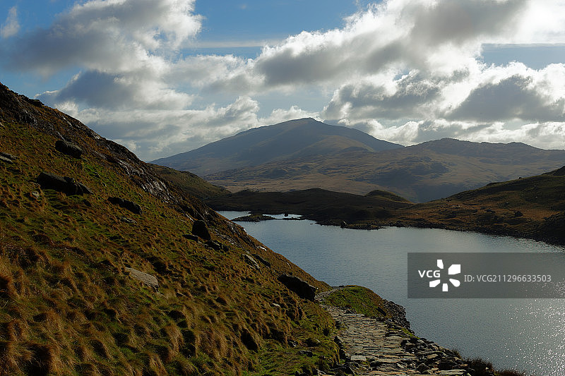 英国Llanberis山地湖泊景观图片素材