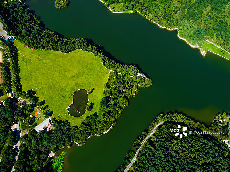 航拍北京延庆高山草甸图片素材