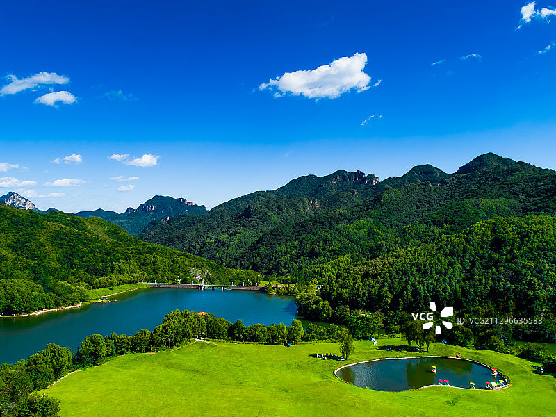 航拍北京延庆高山草甸图片素材