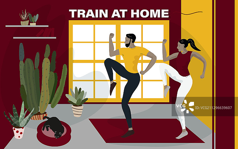 一男一女两人互动场景图片素材