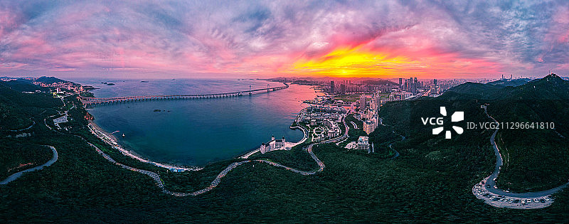 大连星海湾跨海大桥大全景图片素材