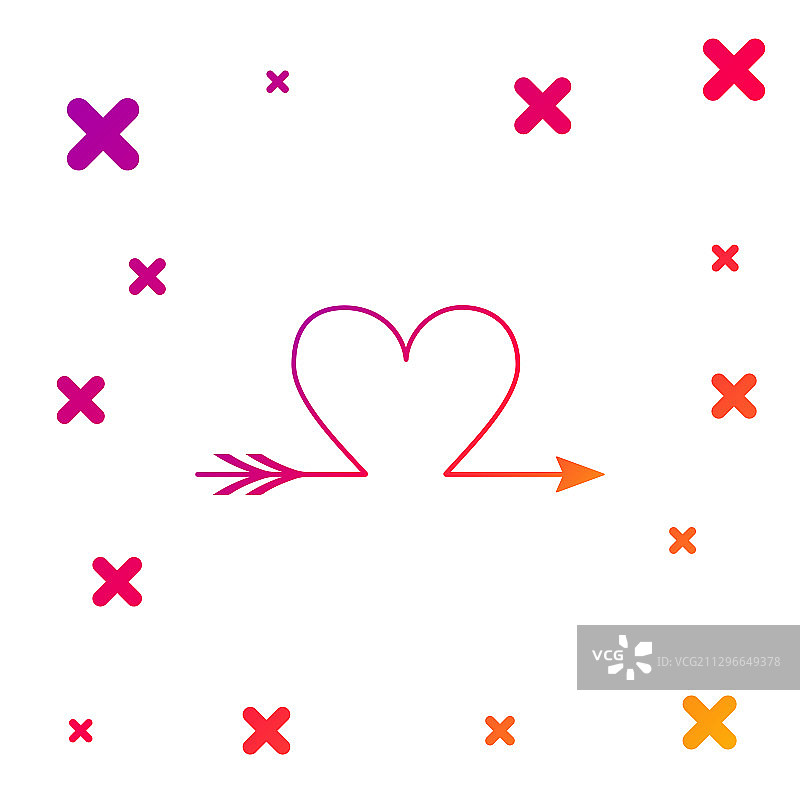 丘比特之箭情人节卡片图标图片素材