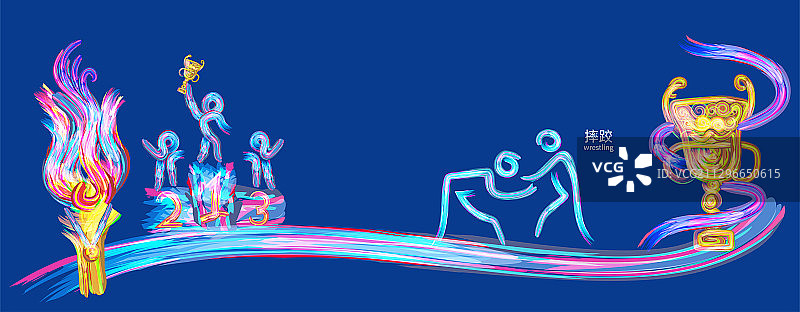 摔跤比赛锦标赛体育运动会的插画图片素材