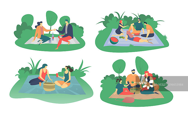 人们在公园里野餐图片素材