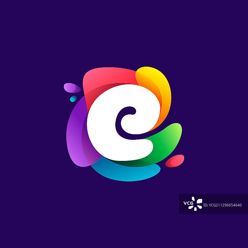 彩色渐变E字母标志图片素材