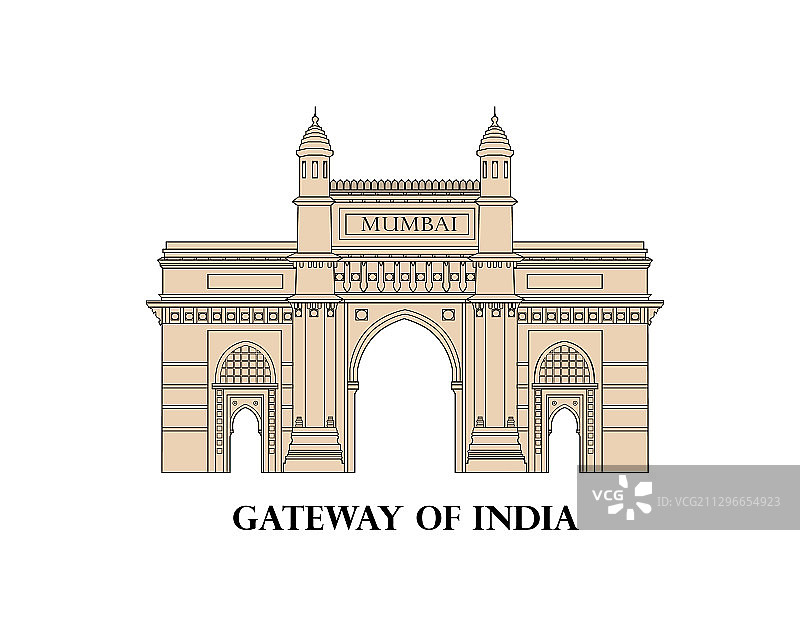 印度孟买城市印度门著名地标图片素材