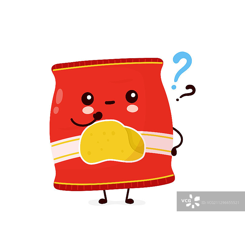 带有问号的快乐微笑薯片包装图片素材