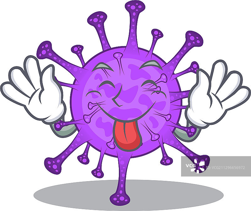 吐舌头的滑稽牛冠状病毒图片素材