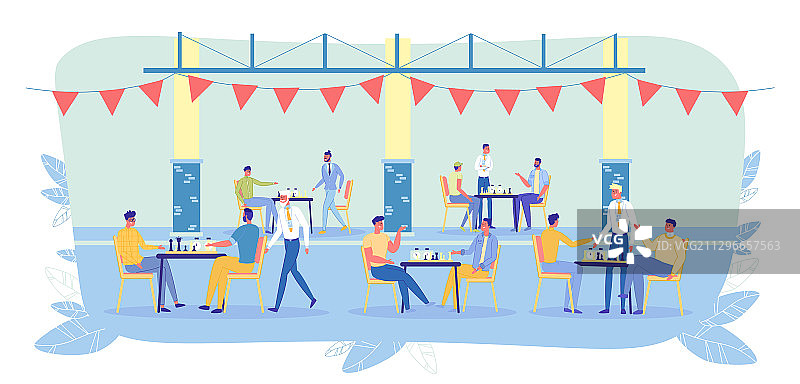 大型厅内业余象棋比赛图片素材