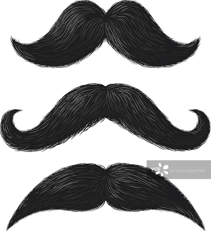 逼真黑色胡须面部毛发图片素材