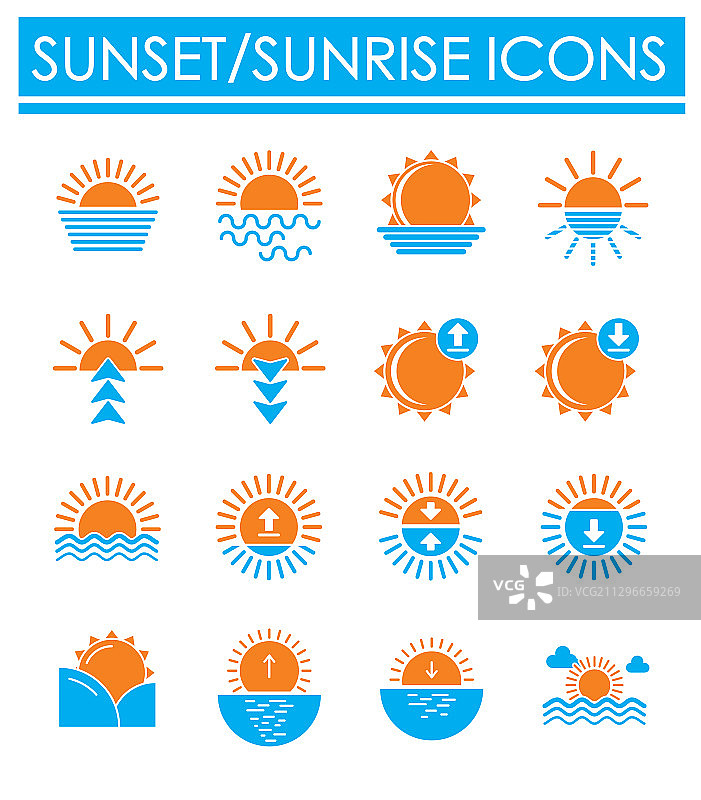 日出日落相关图标背景图片素材