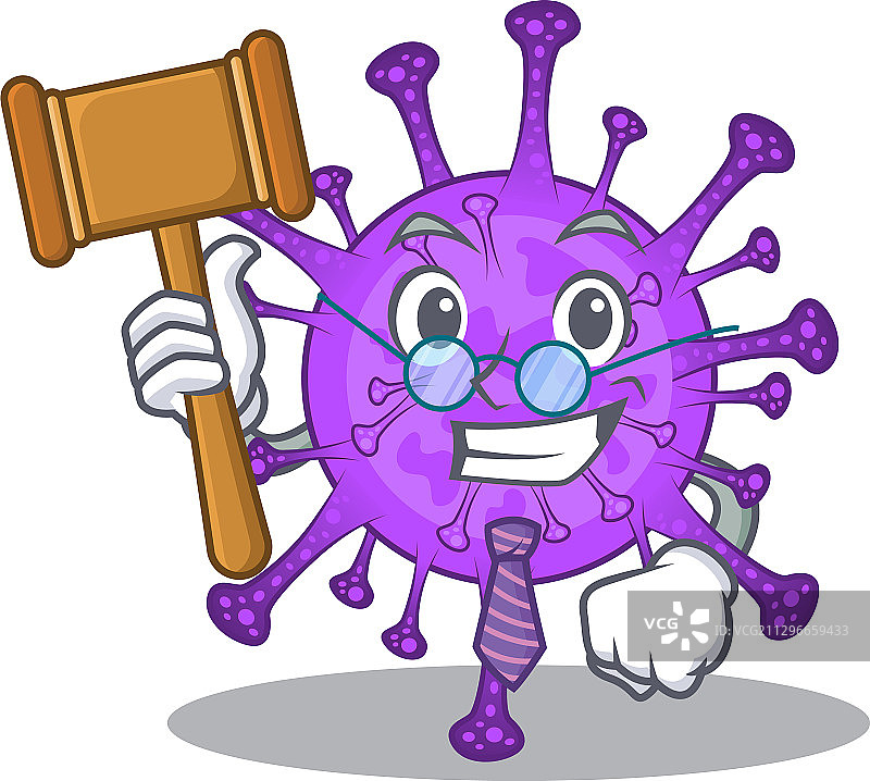 戴可爱眼镜的牛冠状病毒图片素材