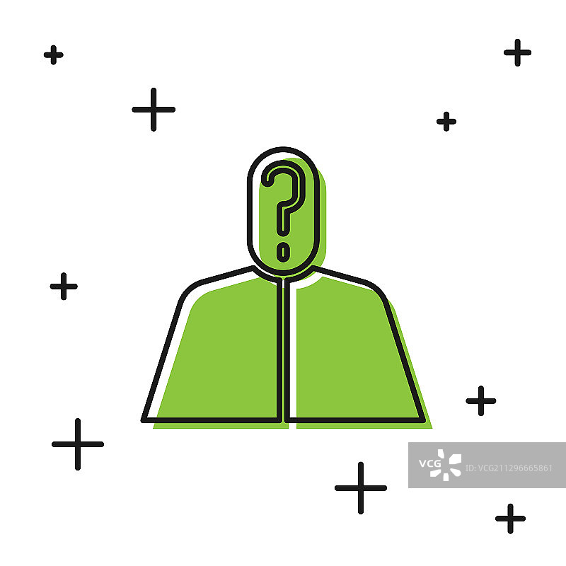 带问号图标的黑色匿名男人图片素材