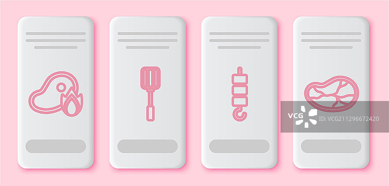 烤牛排肉与火焰图片素材