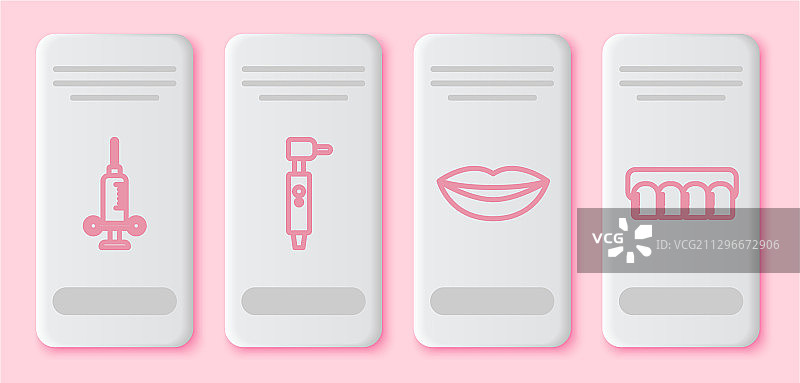 牙科医用注射器牙钻系列图标图片素材