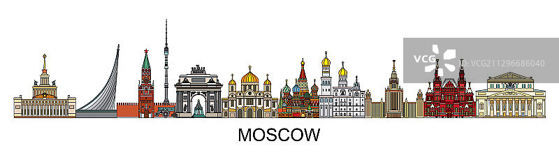 莫斯科彩色线条艺术9图片素材