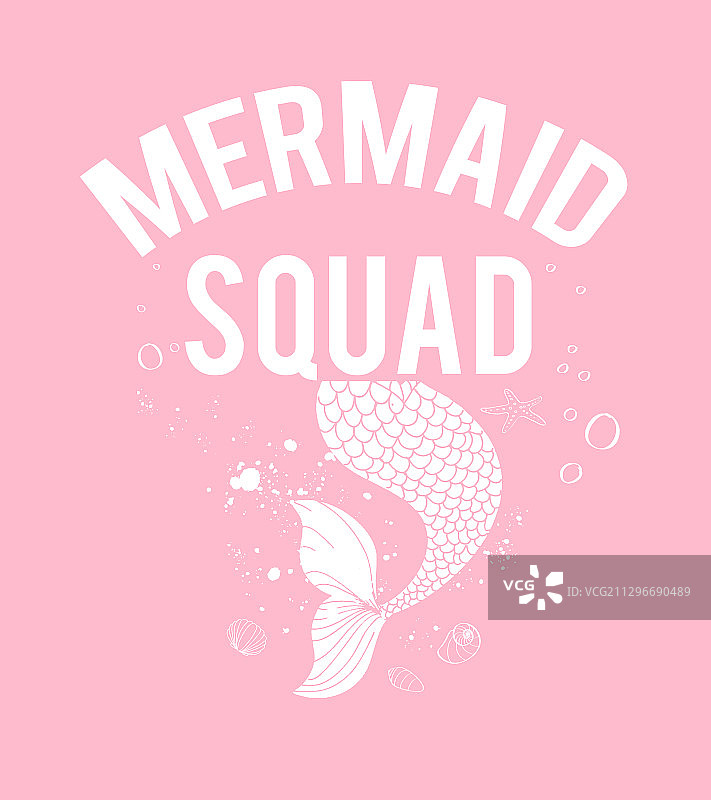 手绘美人鱼女孩图片素材