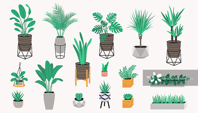 阁楼风格的盆栽植物合集图片素材