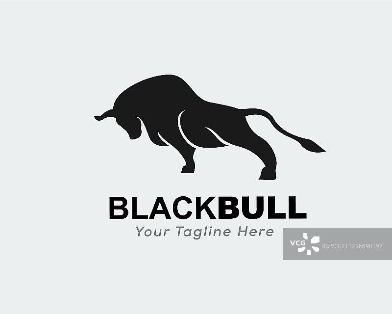 优雅站立强壮公牛标志设计灵感图片素材