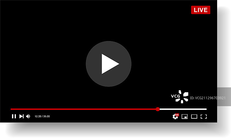 直播视频播放器模板设计模型图片素材