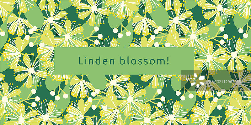 椴树花叶图案图片素材