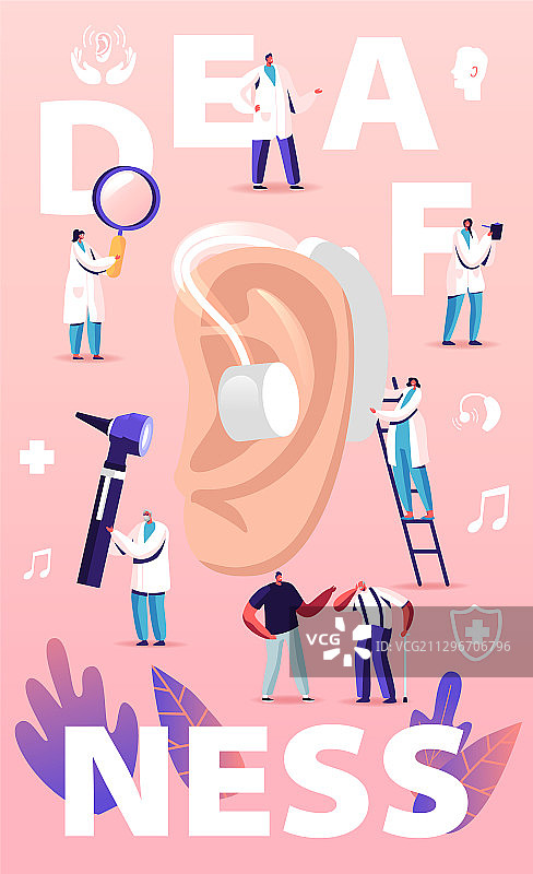 听力障碍概念：有听力问题的人图片素材