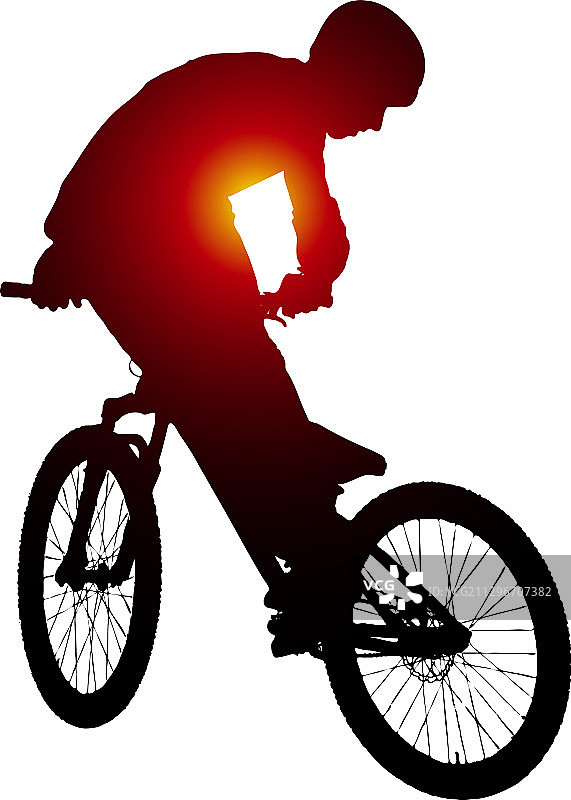 自行车特技剪影图片素材