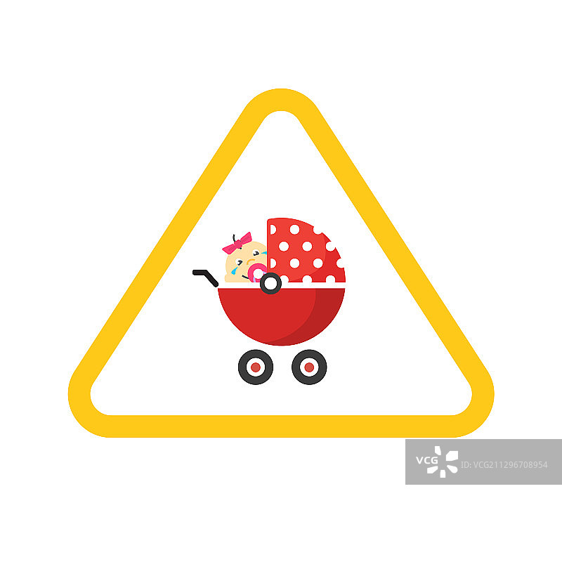 注意汽车道路标志贴纸图片素材