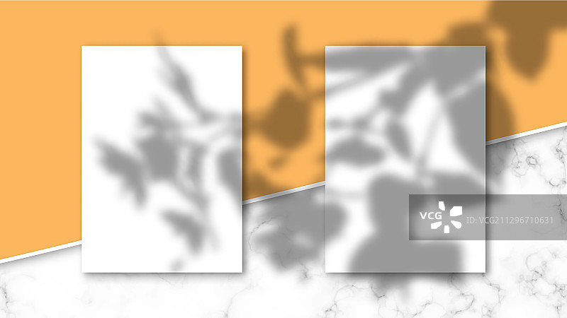 A4纸样机上的阴影叠加效果图片素材