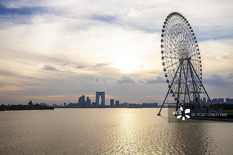 苏州金鸡湖景观图片素材