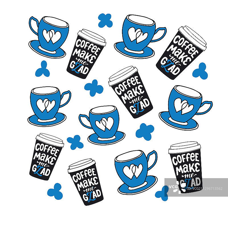 带文字的咖啡杯套装图片素材