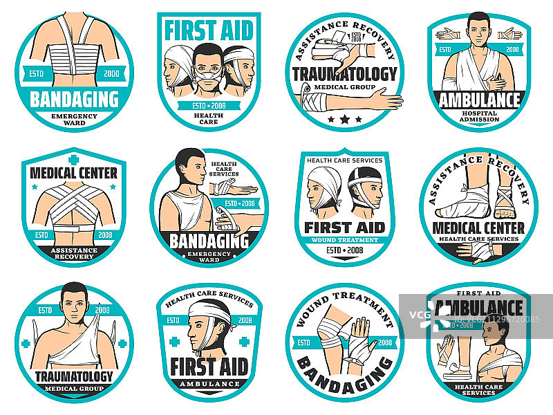 急救绷带创伤学紧急图标图片素材