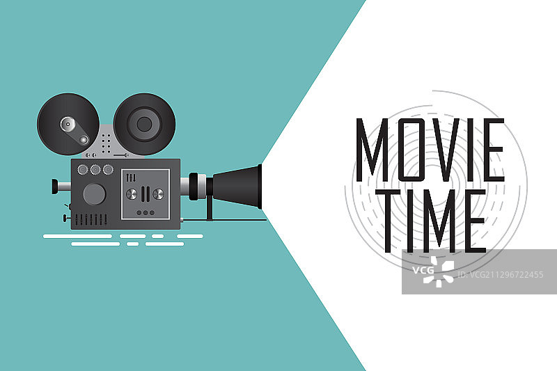 复古电影放映机电影海报图片素材