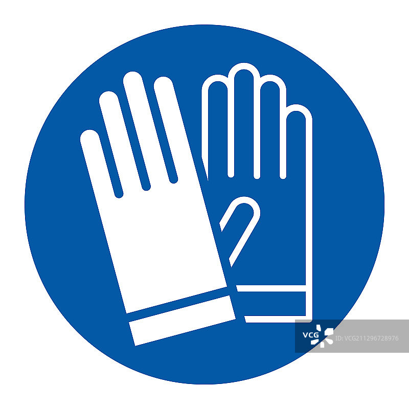 戴手套安全警告标志图片素材