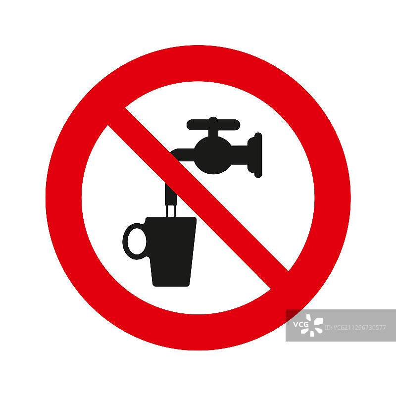 禁止饮用水标志，白色背景图片素材