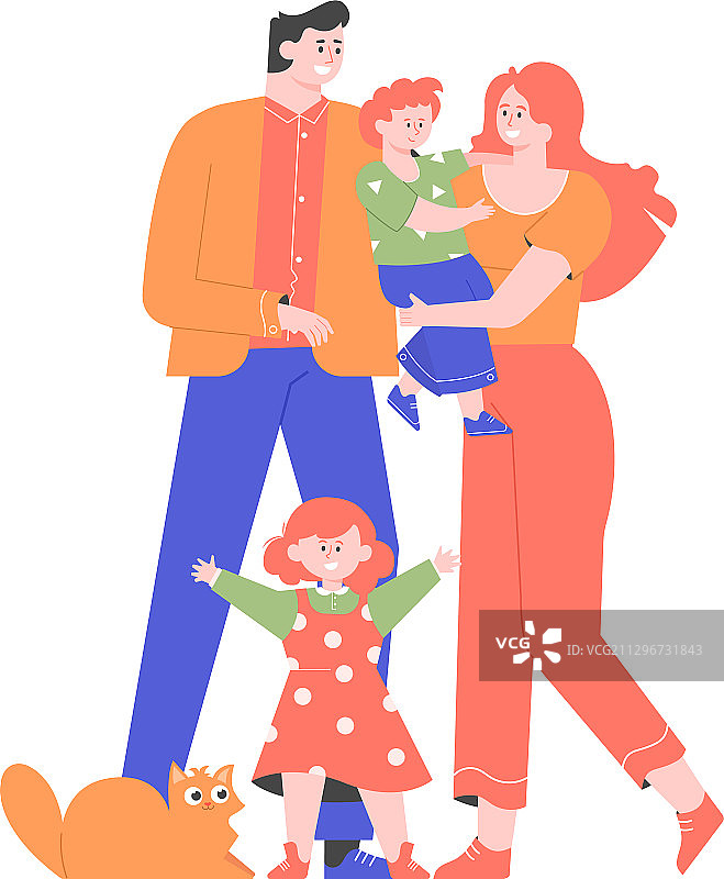 一家人站在一起图片素材