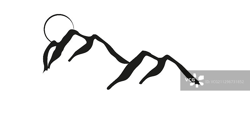 极简山丘景观logo设计图片素材