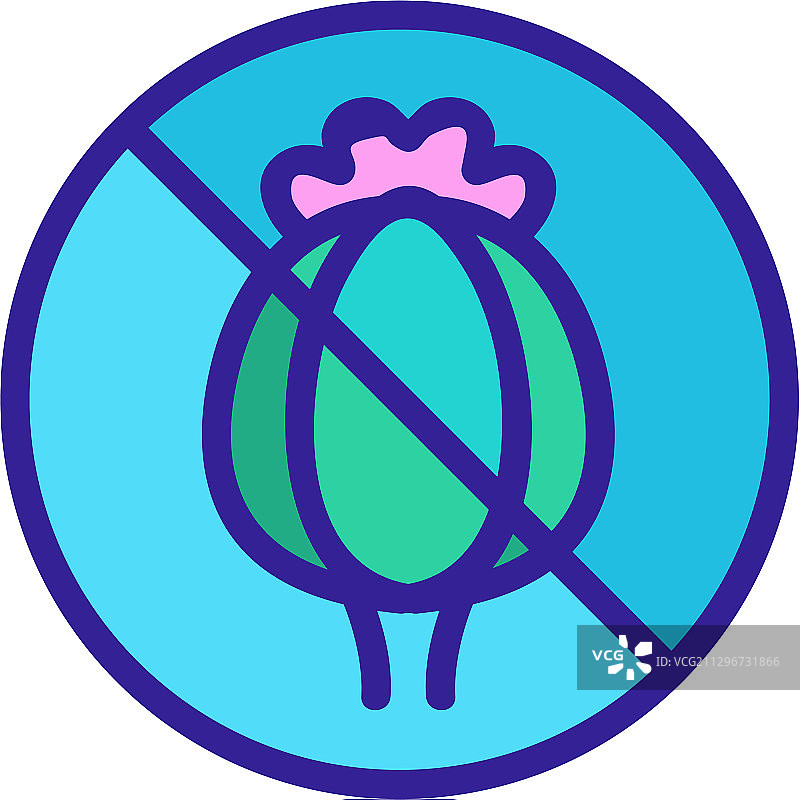 禁止罂粟植物图标轮廓图片素材