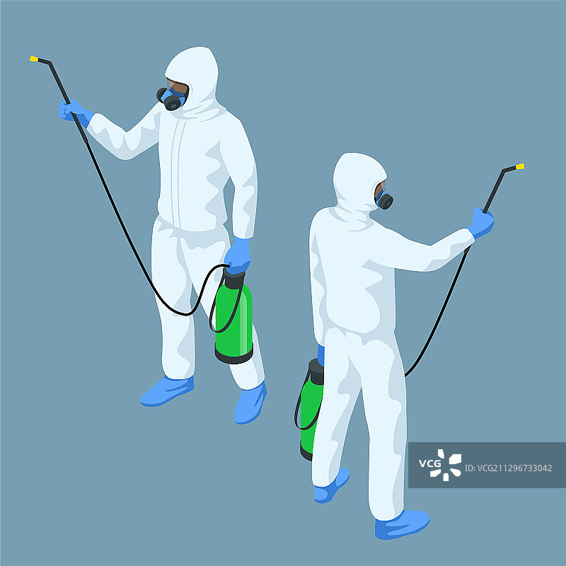 2.5D穿白色西装的男人消毒图片素材