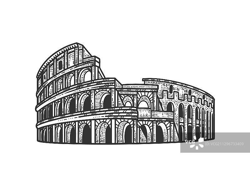 罗马竞技场速写图片素材