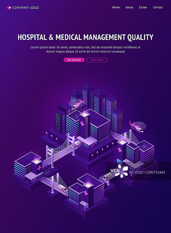 智慧城市中的医院和医疗管理图片素材